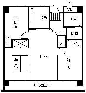 パストラル柳丸1(3LDK/7階)の間取り写真