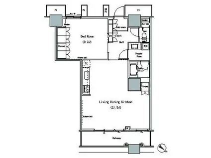 THE TOKYO TOWERS MID TOWER ザ・東京タワーズ(1LDK/9階)の間取り写真