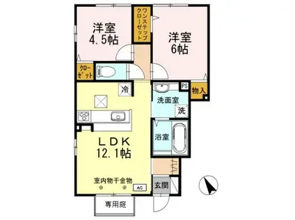 セーフティーコートII(2LDK/1階)の間取り写真