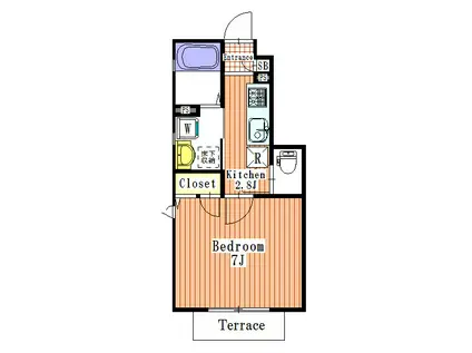 オリーブサイト(1K/1階)の間取り写真