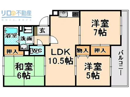 ヴァンベール(3LDK/2階)の間取り写真