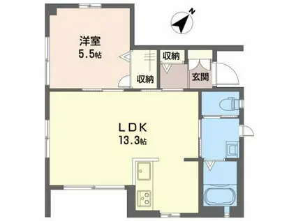 シャーメゾン川内(1LDK/1階)の間取り写真