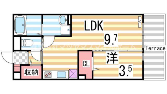 カンフォーラ(1LDK/1階)の間取り写真