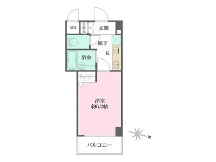 アルシュ住吉(1K/1階)の間取り写真