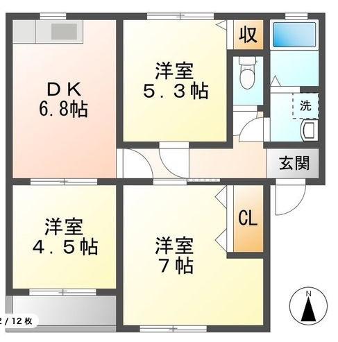 コーポTOKI(3DK/1階)の間取り写真