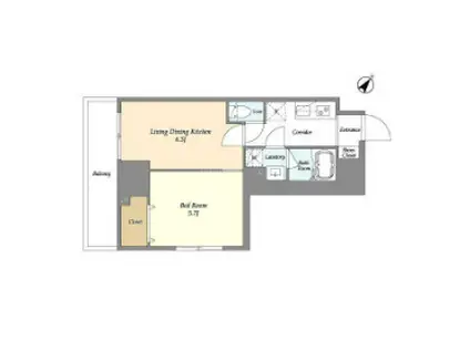 ケーディーエックスレジデンス町田ノース(2K/9階)の間取り写真