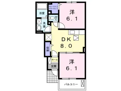 グランシャリオ・A(2DK/1階)の間取り写真