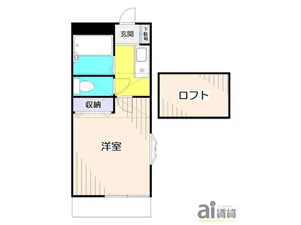 AIFORT.東久留米II(1K/1階)の間取り写真