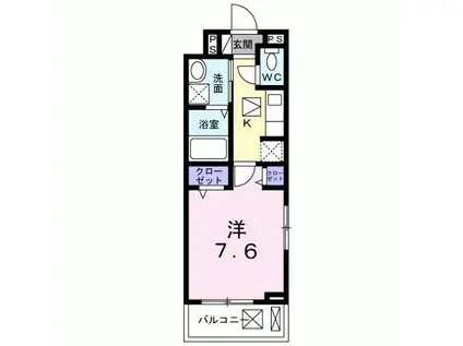 マイライフフォート(1K/1階)の間取り写真