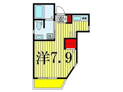 プライムコート(ワンルーム/2階)の間取り写真