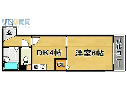 メゾンリュート(1DK/1階)の間取り写真