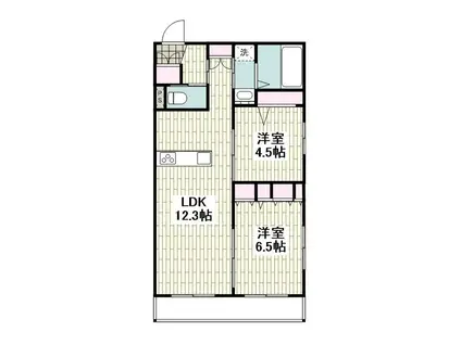 プラムメゾン日野(2LDK/1階)の間取り写真