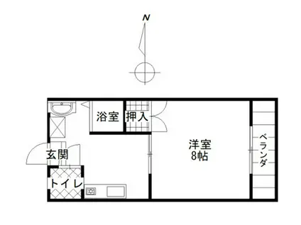 ブライトライツ高島パートII(1K/4階)の間取り写真