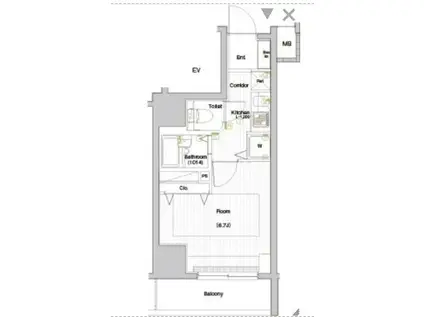 SYNEX HON-KOMAGOME(1K/8階)の間取り写真