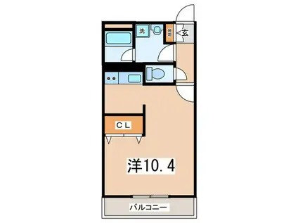 ドマーニI(ワンルーム/1階)の間取り写真