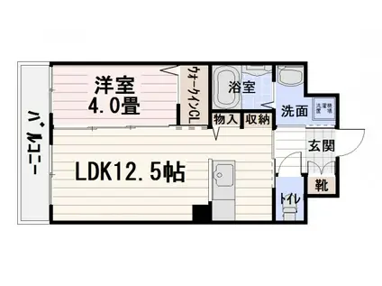 ミルキーウェイⅣ(1LDK/4階)の間取り写真