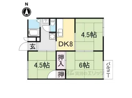 ハイツ福田(3DK/1階)の間取り写真