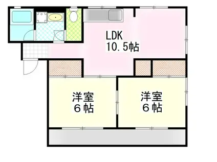 五月ハイツ(2LDK/3階)の間取り写真