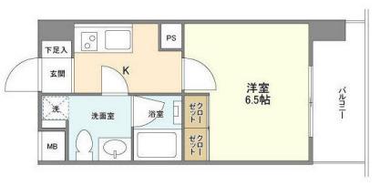 グランテール代々木(1K/5階)の間取り写真