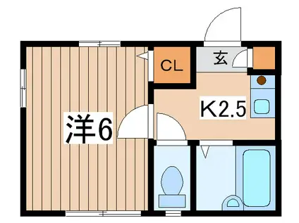 プチメゾン中央林間(1K/2階)の間取り写真