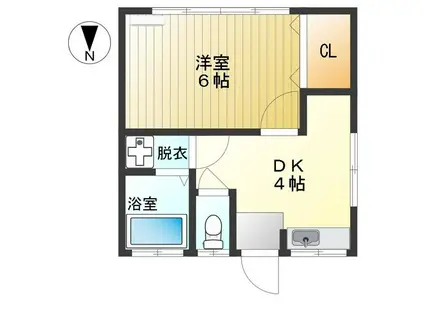 第2シマズ山荘(1DK/1階)の間取り写真