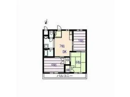 ピュアロードII(3DK/2階)の間取り写真