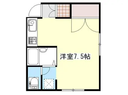 コーポ・クロツ(ワンルーム/2階)の間取り写真