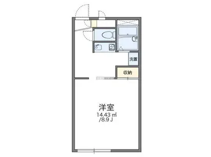 レオパレスシャルマン(1K/2階)の間取り写真