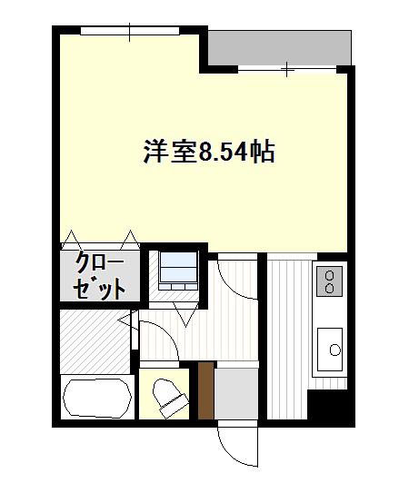 ウィンベルデュエット東松山第2(ワンルーム/3階)の間取り写真
