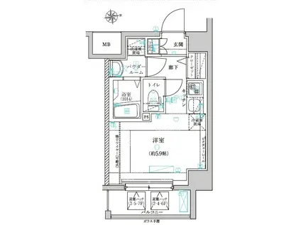 レグラス横濱保土ヶ谷(ワンルーム/3階)の間取り写真