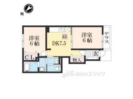 ガーデン・スクエア貴Ⅱ(2DK/2階)の間取り写真