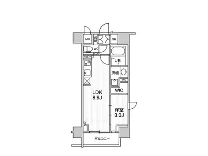 シーズンフラッツ大森ブライト(1LDK/7階)の間取り写真