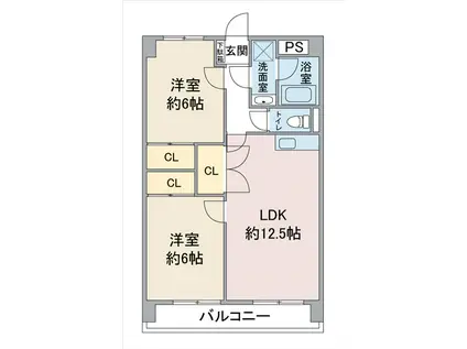 レージュ吉根(2LDK/2階)の間取り写真