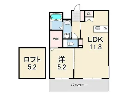 MICA ELENO(1LDK/2階)の間取り写真