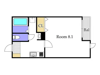 ARROWS SQUARE今保(1K/1階)の間取り写真