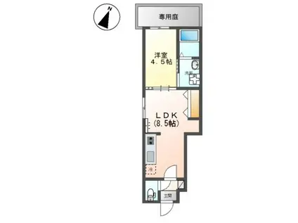 豊中市螢池中町アパート(1LDK/1階)の間取り写真