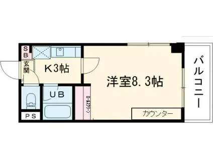 MORE草津(1K/4階)の間取り写真