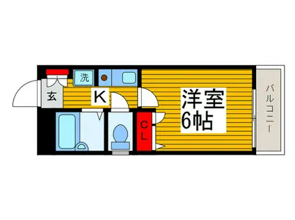 モアクレスト(1K/2階)の間取り写真