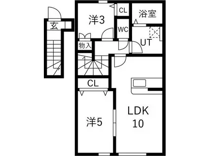 LOU LOU B(2LDK/2階)の間取り写真
