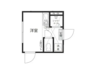 ONUCUBE夏目坂(ワンルーム/1階)の間取り写真