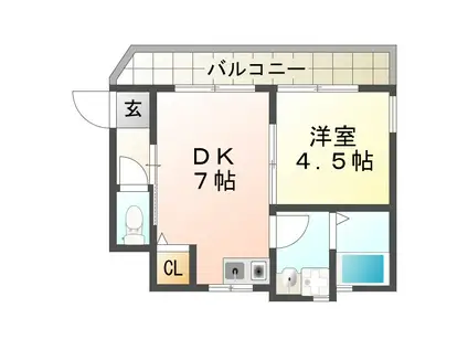 宮本ハイツ(1DK/3階)の間取り写真