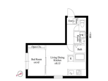 カーサピアッツァ西日暮里(1LDK/3階)の間取り写真