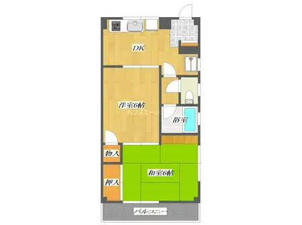 レジデンスタナカ(2DK/2階)の間取り写真