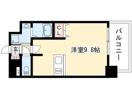 プレサンス大須プライマル(1K/9階)の間取り写真