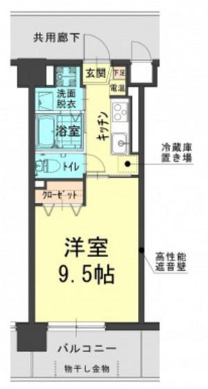 福富グラードマンション(1K/4階)の間取り写真