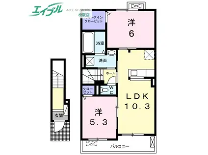 ブルゴーニュ(2LDK/2階)の間取り写真