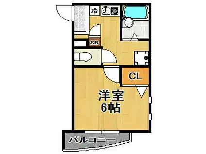 パステージ大正(1K/2階)の間取り写真