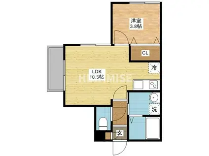 プレミアコート時津(1LDK/1階)の間取り写真