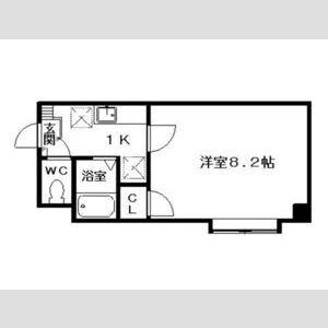 CORE24B(1K/2階)の間取り写真