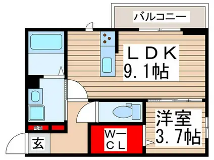 グランバニア(1LDK/1階)の間取り写真